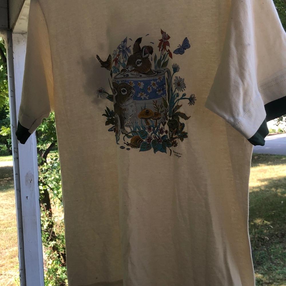 NWPT Cream Short Sleeve Tee with Nature Print